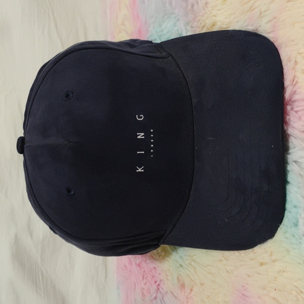 RARE! King London King Reign Supreme Ink Brushed Suede Snap Back Hat